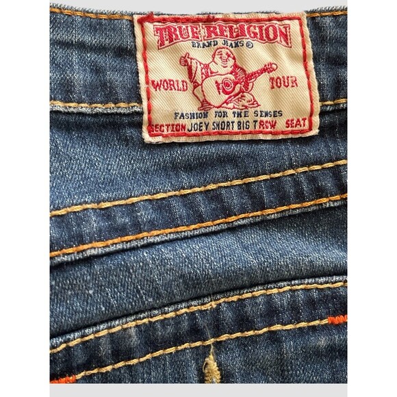 True Religion Shorts Denim Joey Short Big T Womens Size 26 Made In USA Vintage - Picture 7 of 8